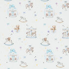 Baby Boys White & Blue Carousel Blanket, 1, hi-res